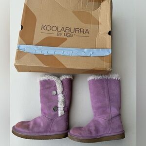 Koolaburra by UGG Kinslei Tall Girls Winter Boots Size# 1 Purple/White Used